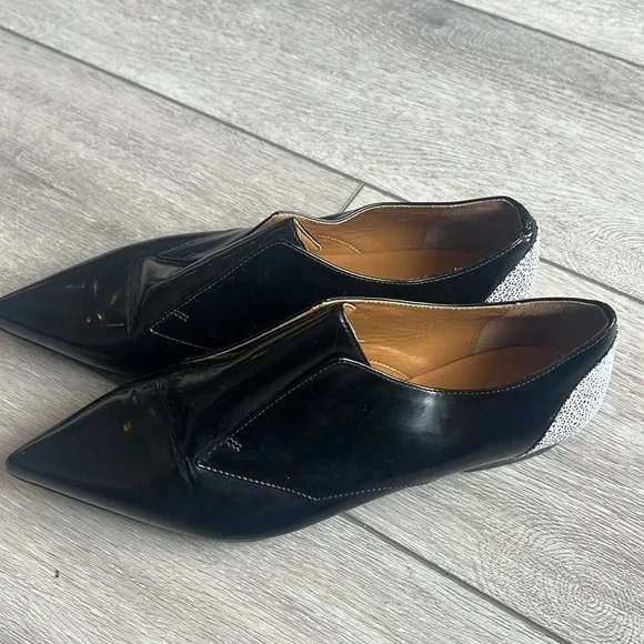 3.1 Phillip Lim black patent leather pointy toe slip on Italian Oxford shoe 8 - Picture 3 of 12